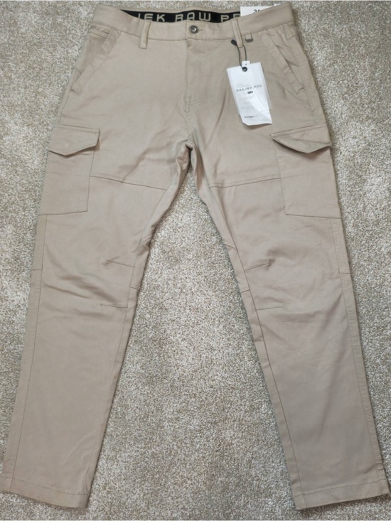 Projek Raw Other - Men's Slim Straight Cargo Pants - Khaki